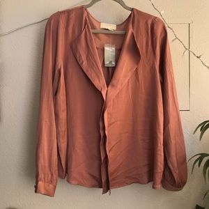 Forever 21+ Mauve Long Sleeve Blouse